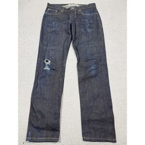 Naked & Famous WeirdGuy Jeans Mens 34x33 Blue Selvedge Straight Denim Button Fly